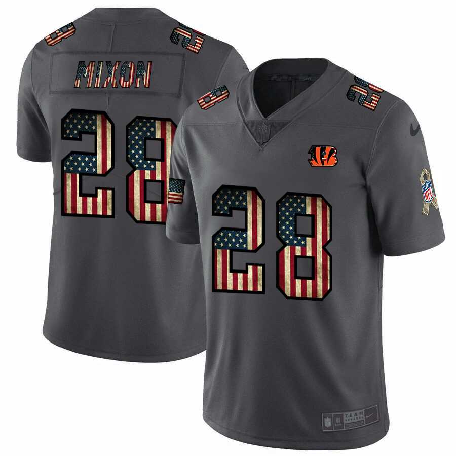 Nike Bengals 28 Joe Mixon 2019 Salute To Service USA Flag Fashion Limited Jersey Dyin,We sell and wholesale Nike Bengals 28 Joe Mixon 2019 Salute To Service USA Flag Fashion Limited Jersey Dyin on line form chian!